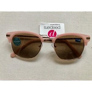 NEW Peepers Pink Wayfarer Sun Reading Glasses + 1.25